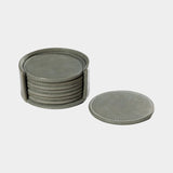 Ruvo 8-Piece Set Leather Coasters in Sage