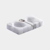 Marmora Marble Salt & Pepper Dish with Spoon in White