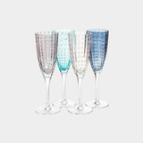 Portofino White Dot Glassware Champagne Flute (Set of 4)