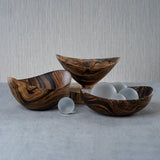 Mango Wood Marbleized Shallow Bowl