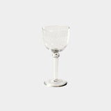 Tuscan Handmade Etched Wine Goblet Glasses, Set of 4