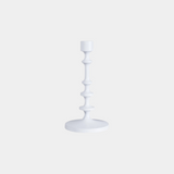 Lilou Matt White Metal Taper Candle Holder, 10 in