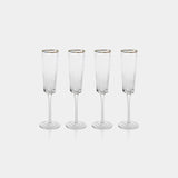 Image of Aperitivo Hammered Champagne Flutes with Gold Rim