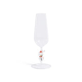 Snowman Sips Champagne Flutes, Set of 4, Festive Holiday Glassware by The Favorites