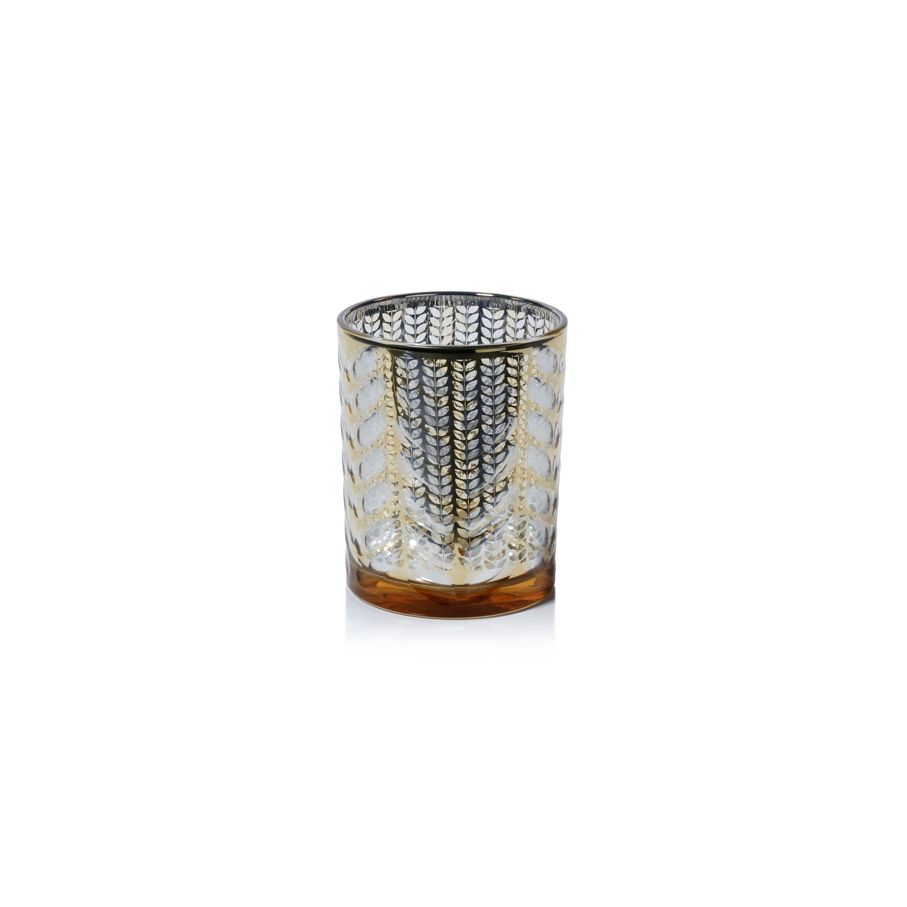 Laser-Etched Metallic Glass Hurricane Candle Holders, Set of 2 by The Favorites