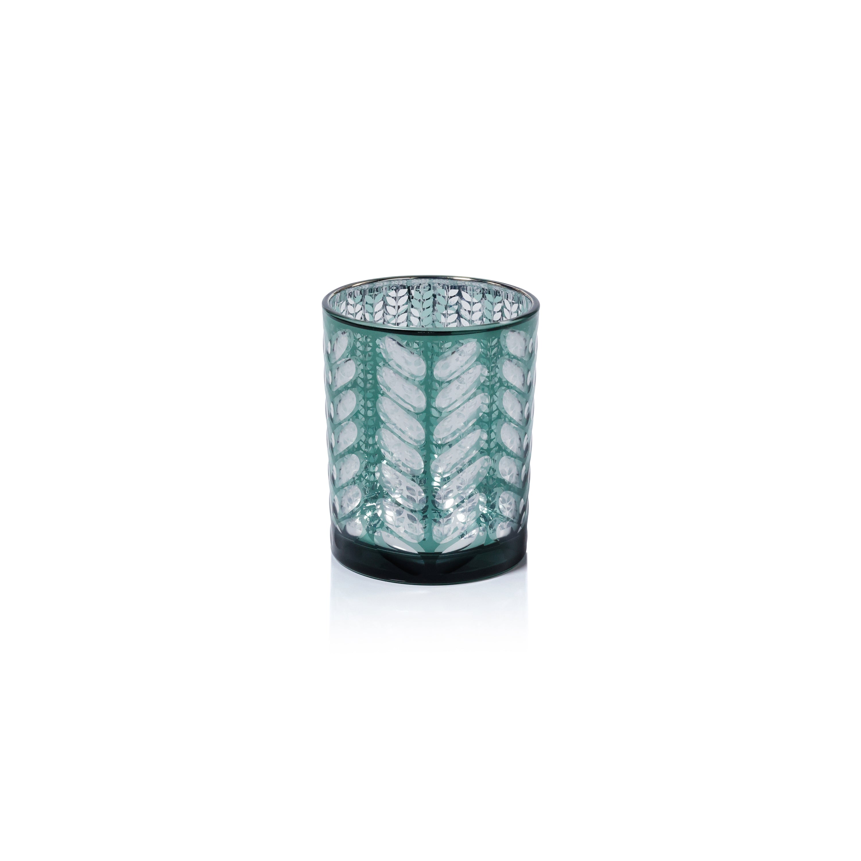 Laser-Etched Metallic Glass Hurricane Candle Holders, Set of 2 by The Favorites