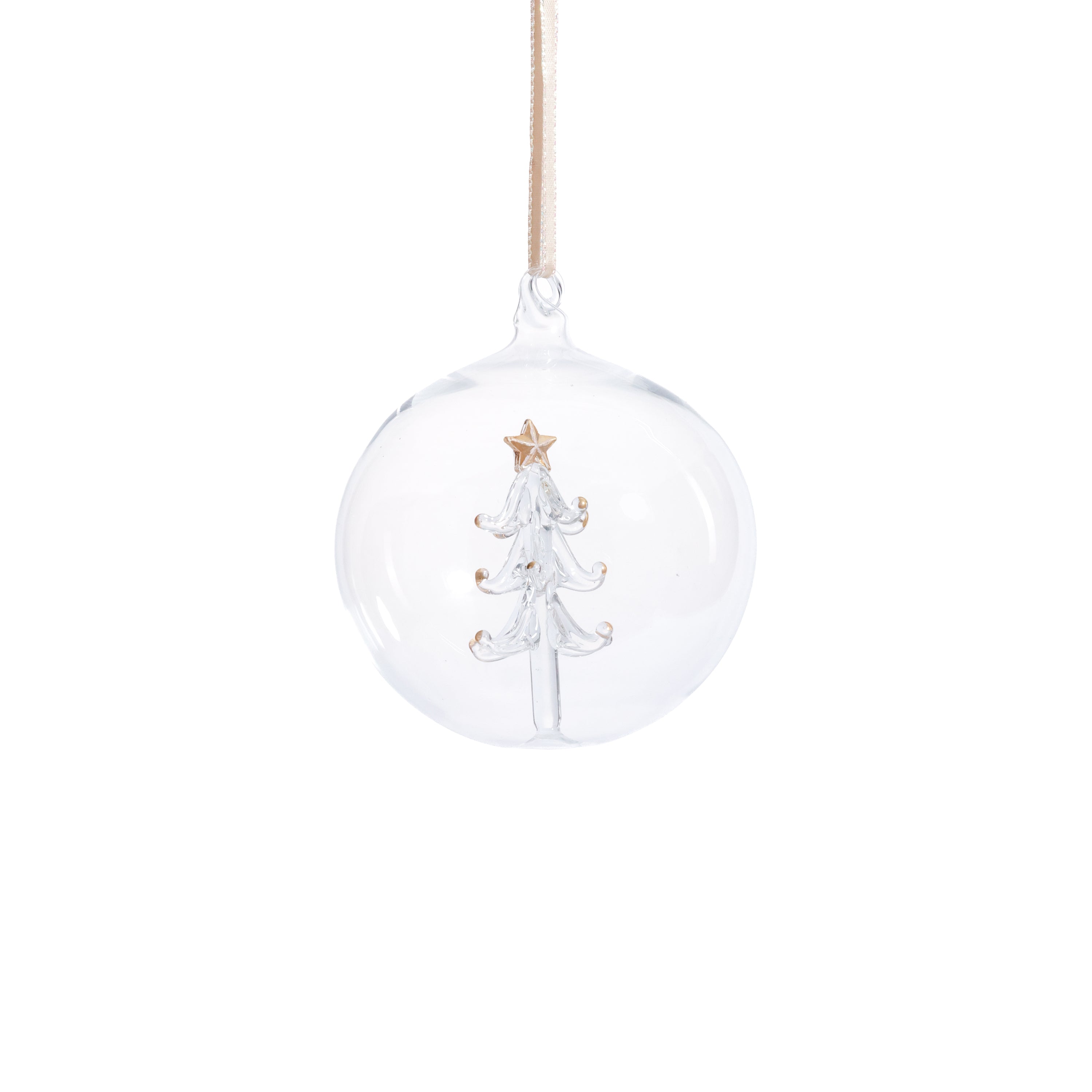 Clear Glass Ball Ornaments with Holiday Motif, Set of 6 by The Favorites