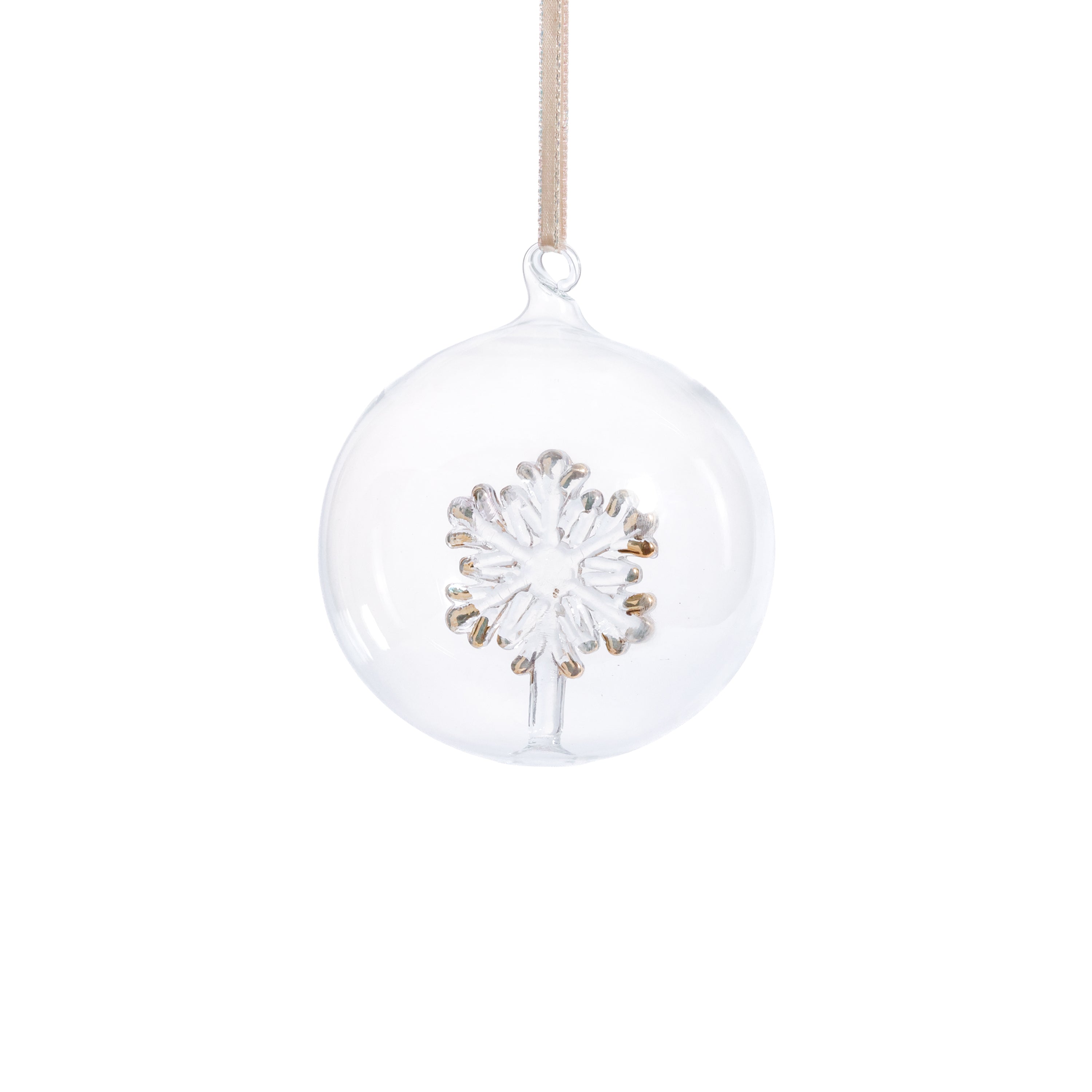 Clear Glass Ball Ornaments with Holiday Motif, Set of 6 by The Favorites
