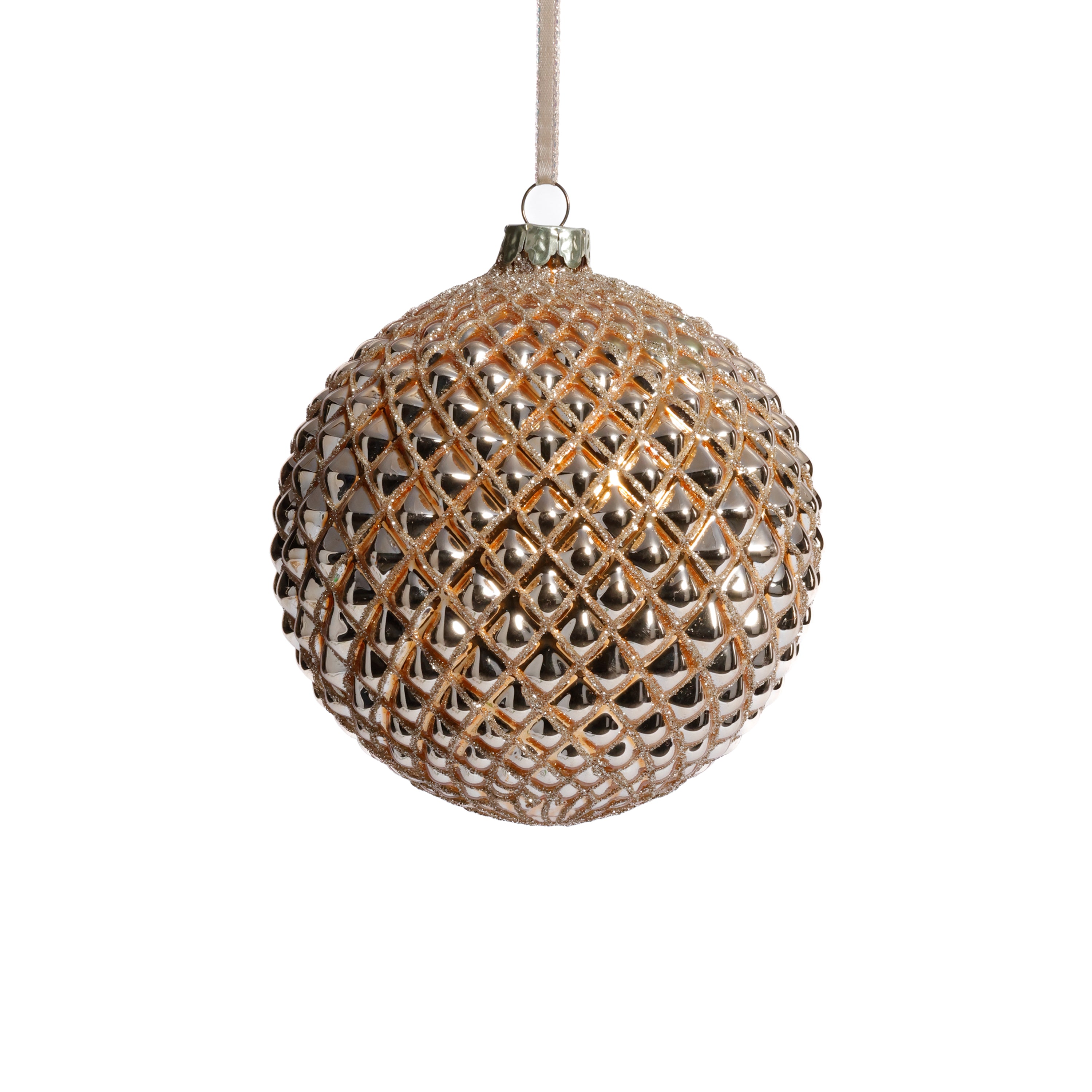 4-Piece Set Metallic 4.75" Glass Ball Christmas Ornaments by The Favorites