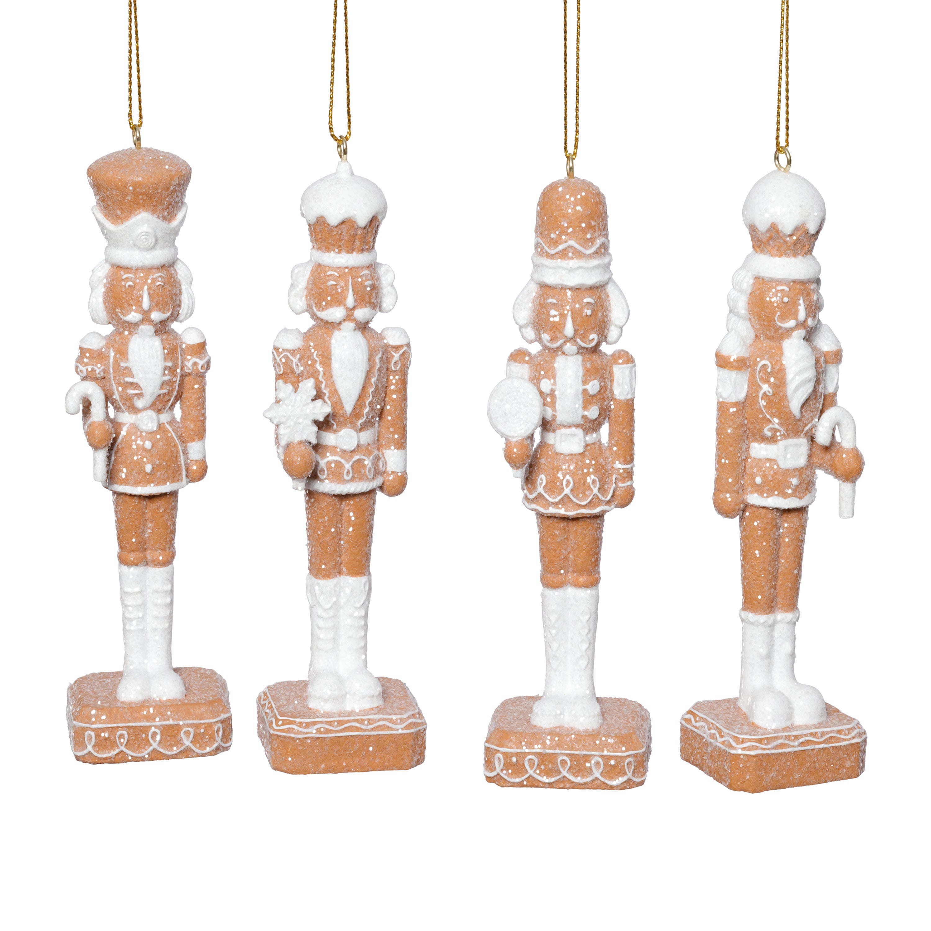 Adelard Gingerbread Soldier Resin Ornaments, 12 Hanging Pieces (3 Sets of 4 Assorted) by The Favorites