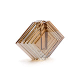 Crystal Glass Vase with Stacked Concentric Diamond Motif by The Favorites