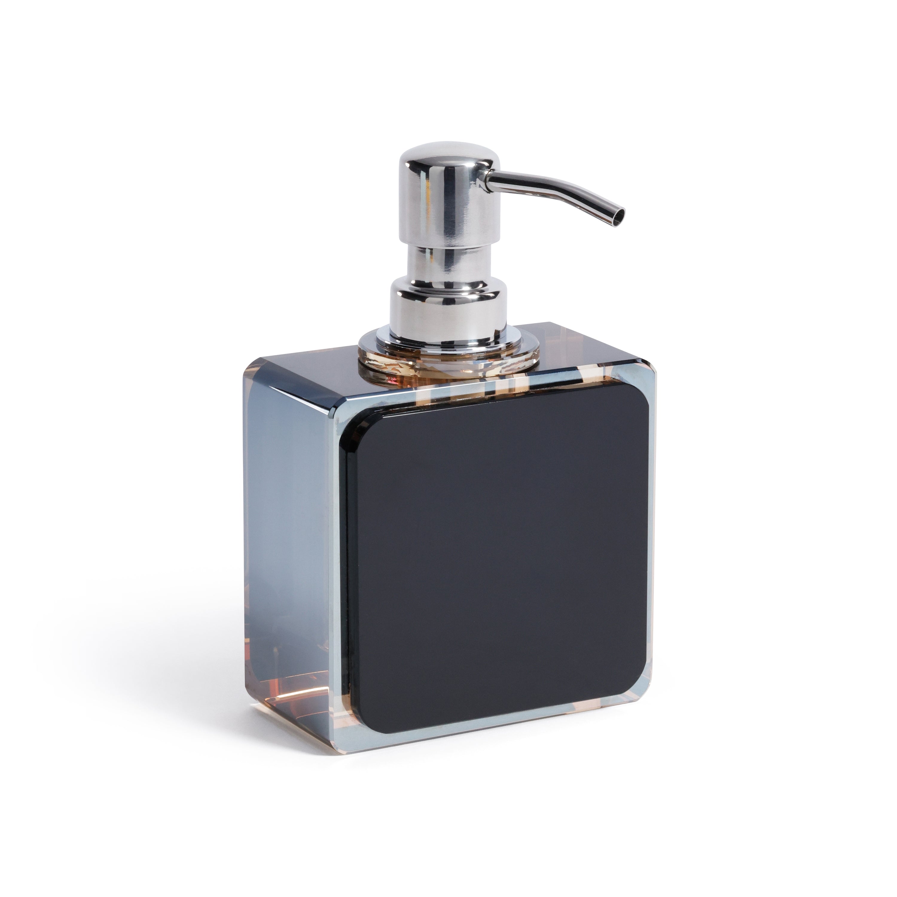 Decorative Crystal Tonal Black & Amber Glass Soap Dispenser by The Favorites