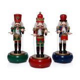 Nutcracker's Melody Round Base Holiday Music Box, (Set of 3 Assorted)