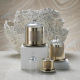 Golden Beach Scented Candle in Glass Jar with Bell Cloche (Set of 2), Small