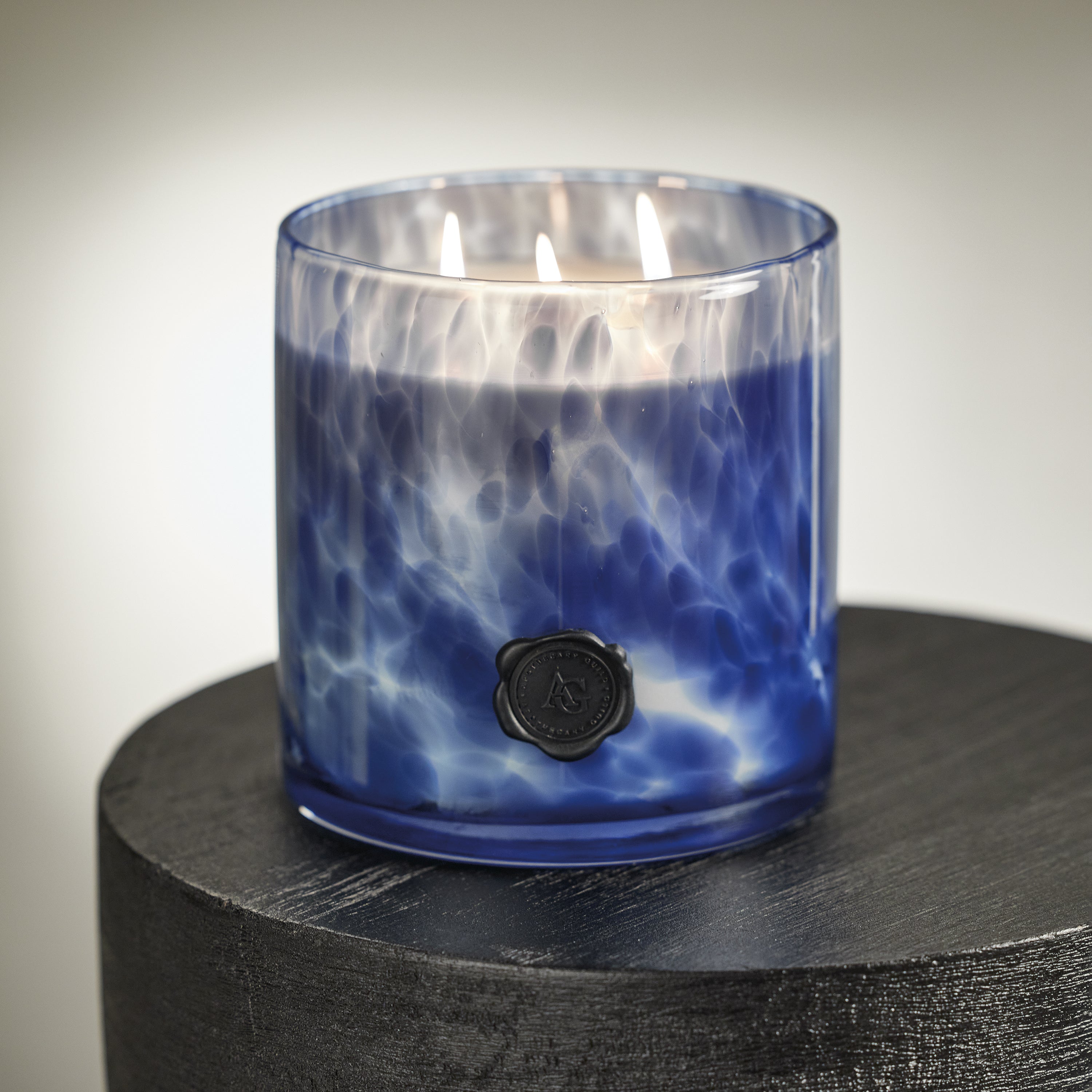 Image of Apothecary Guild Opal Glass Three-Wick Candle, Sea Salt Coastal Mist