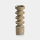Image of Le Salama Carved Mango Wood Pillar Holder