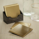 Image of Nika Shagreen Leather Set of 6 Coasters with Holder