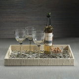Tuscan Handmade Etched Wine Goblet Glasses, Set of 4