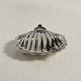 Côte d'Azur Fan Shell Lidded Bowl w/ Spoon in Nickel
