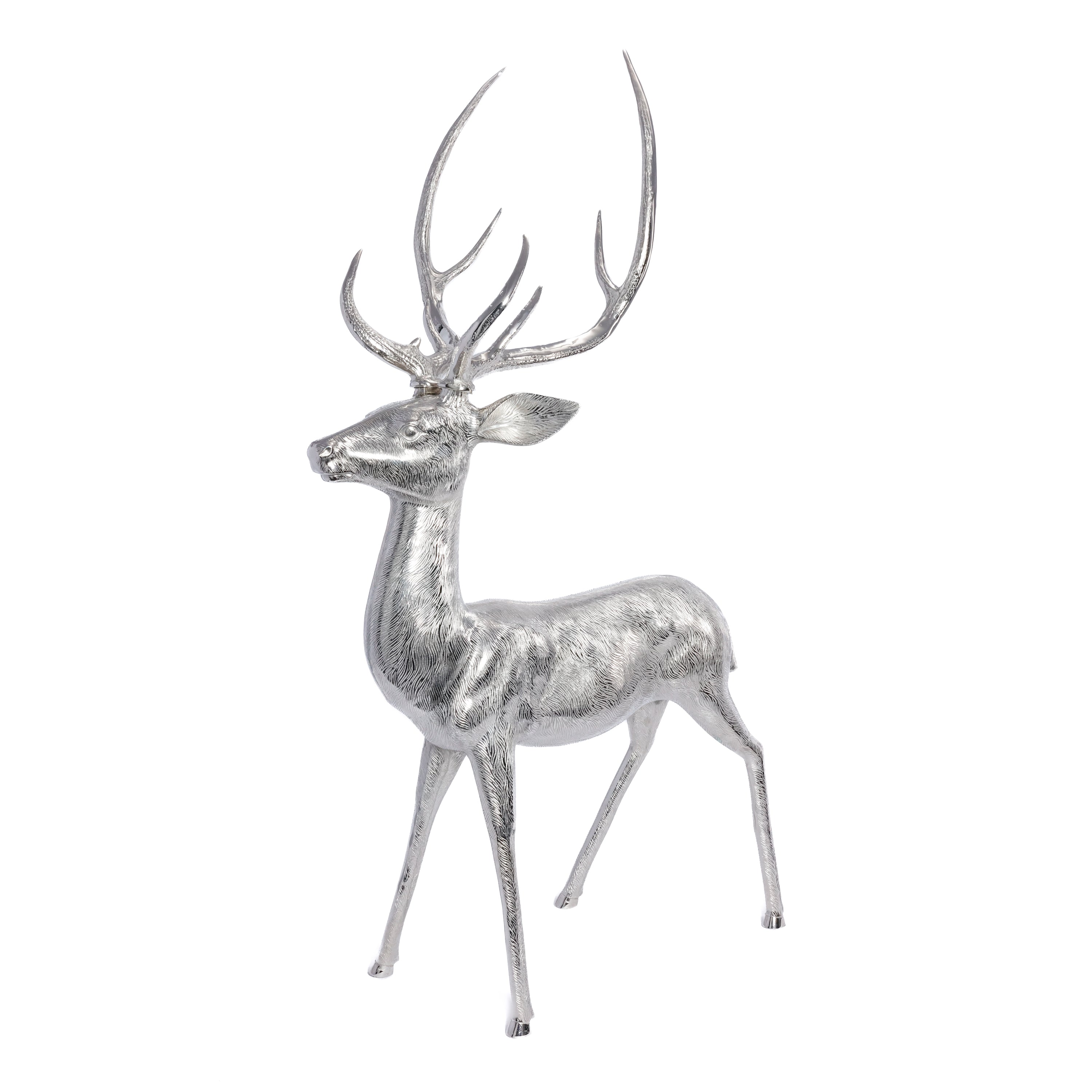 Corviglia Standing Deer Statue- Aluminum Metal Sculpture by The Favorites