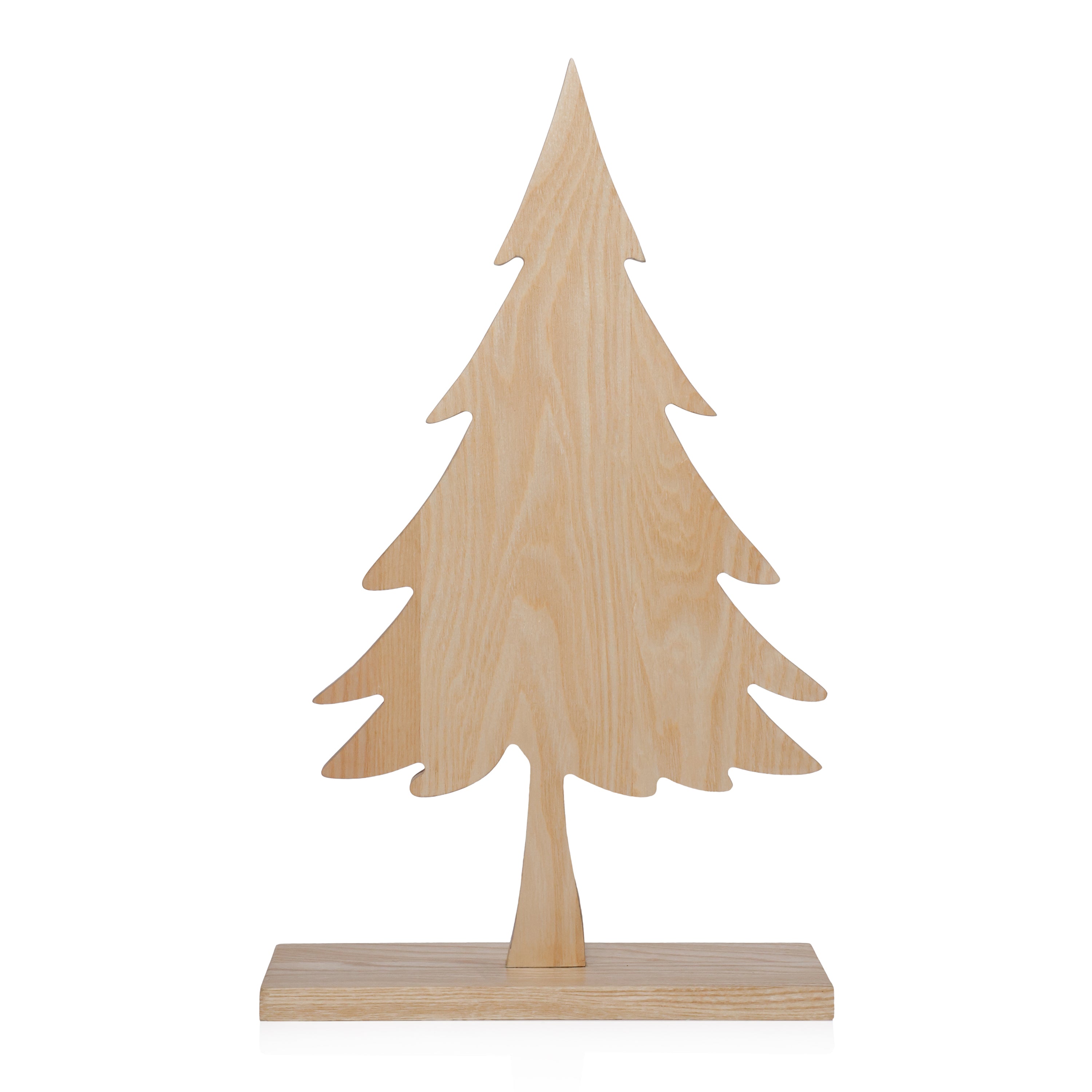 Natural Ash Wood Silhouette Christmas Tree on Base by The Favorites
