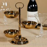 Polished Metal 3-Tier Condiment Set, Gold