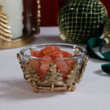 Forêt d’Hiver Glass & Metal Bowl, Gold