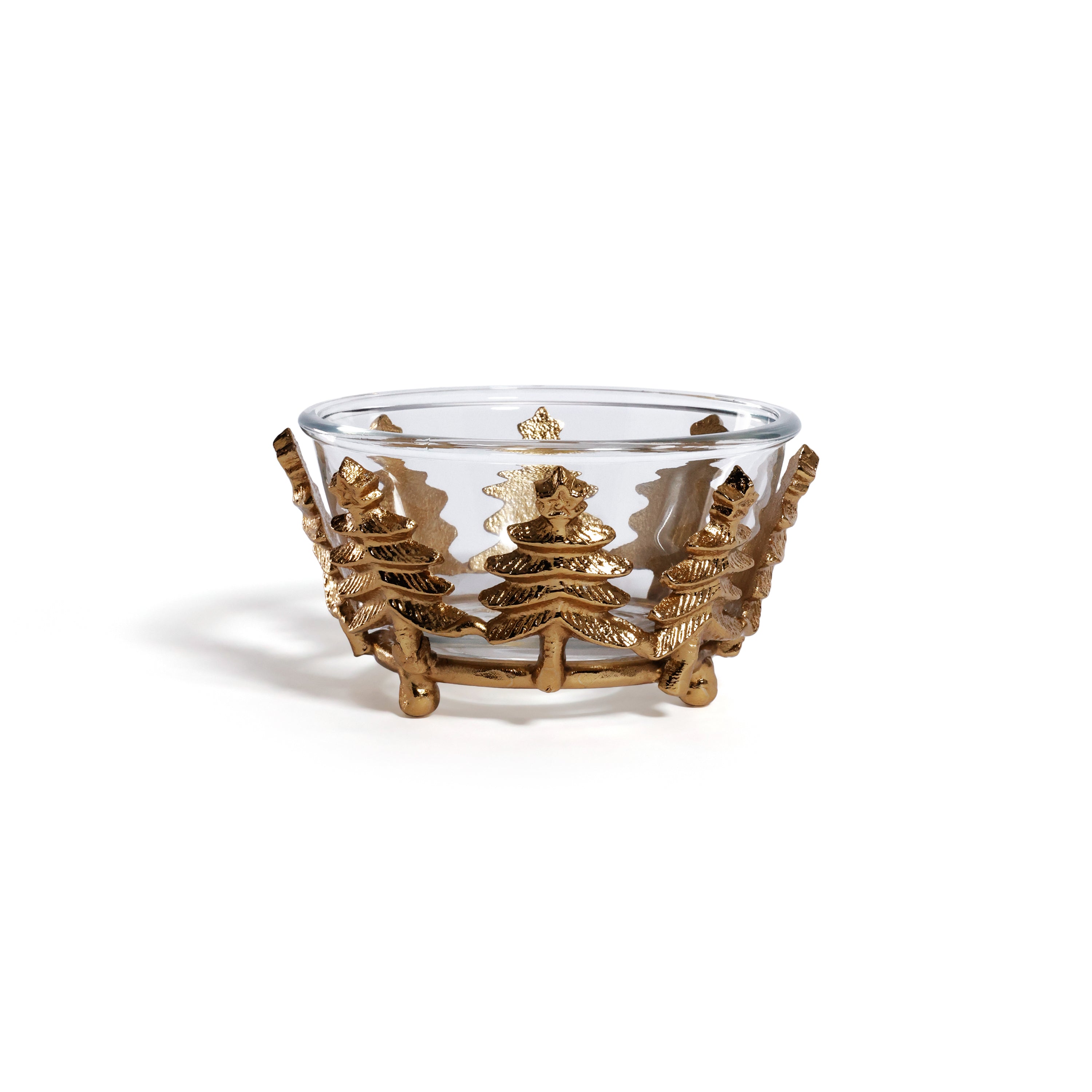Forêt d’Hiver Glass & Metal Bowl, Decorative & Serving by The Favorites