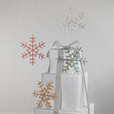 Holiday Snowflake Ornaments with Rhinestones, 12 Hanging Pieces (3 Sets of 4)