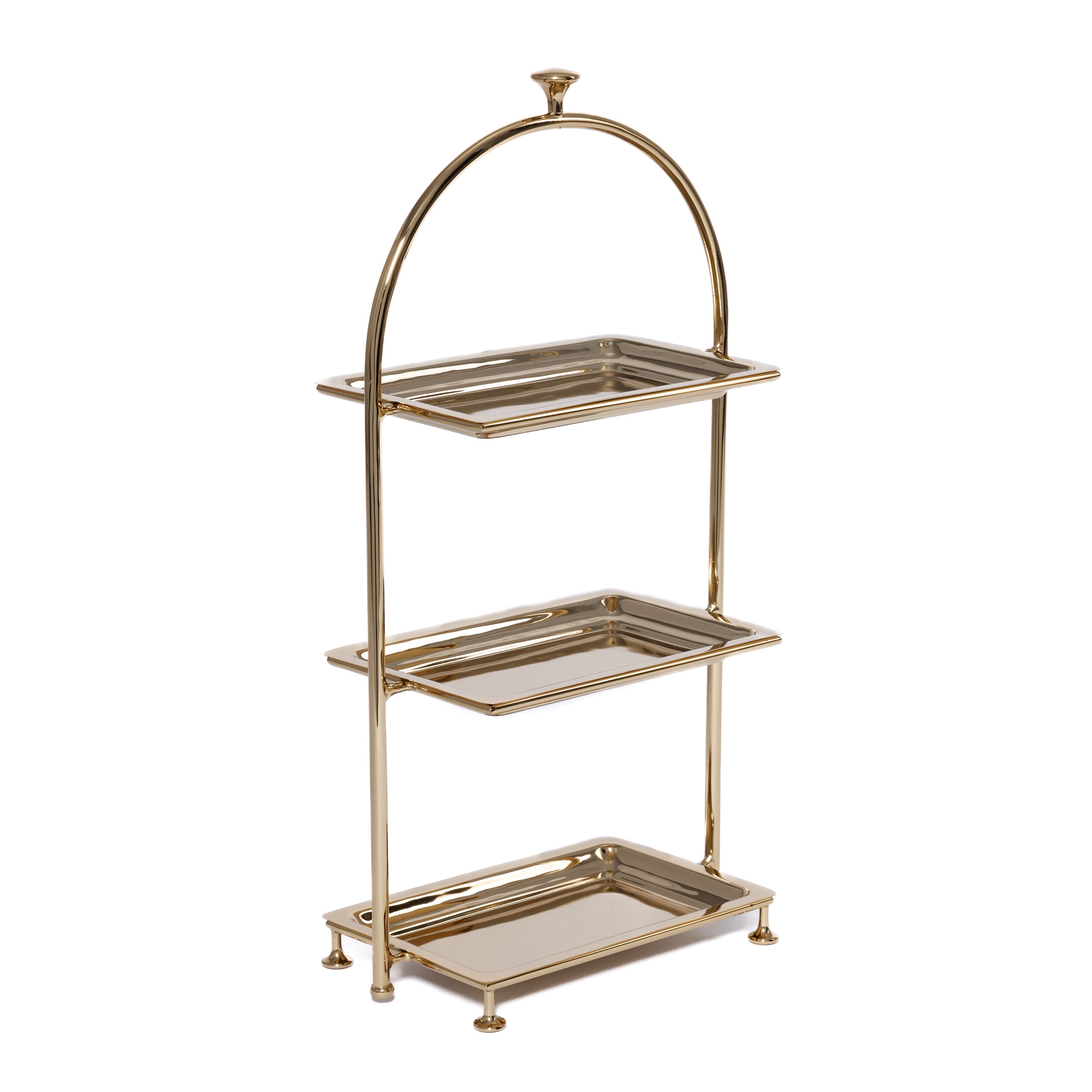 Lucente High Tea Polished Stainless Steel 3-Tier Serving Stand by The Favorites