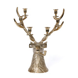 Pipe-Lit Stag 6-Tier Decorative Metal Taper Candleholder, Gold