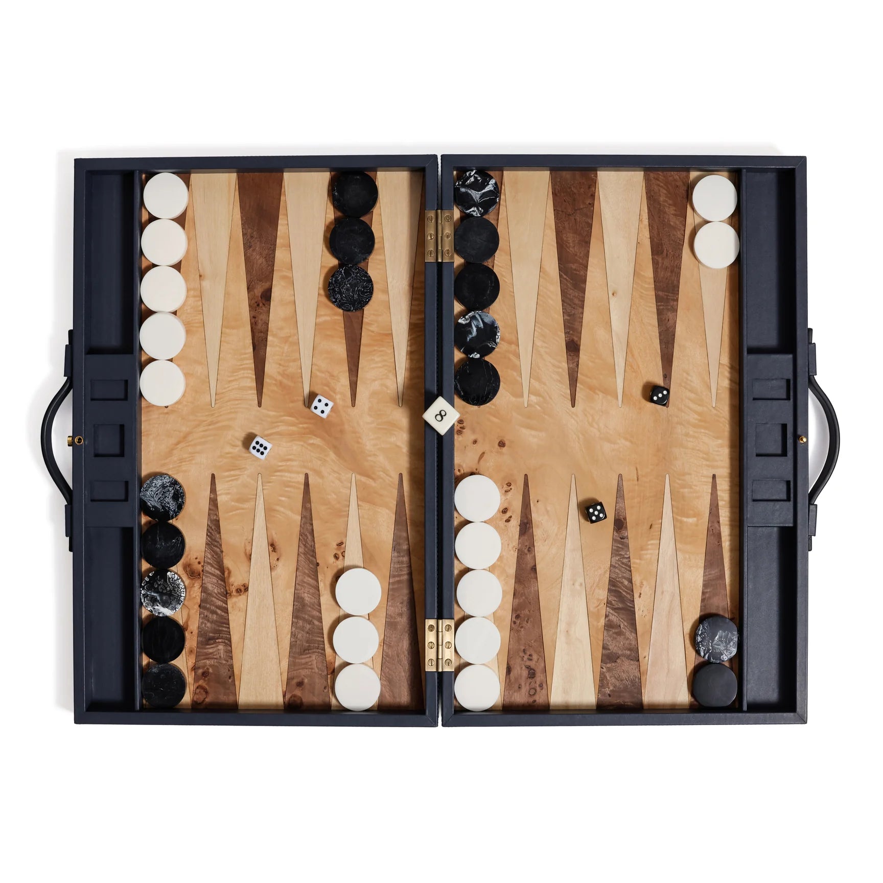 Geneva 19 in Backgammon Set - Marine Blue Leather – The Favorites