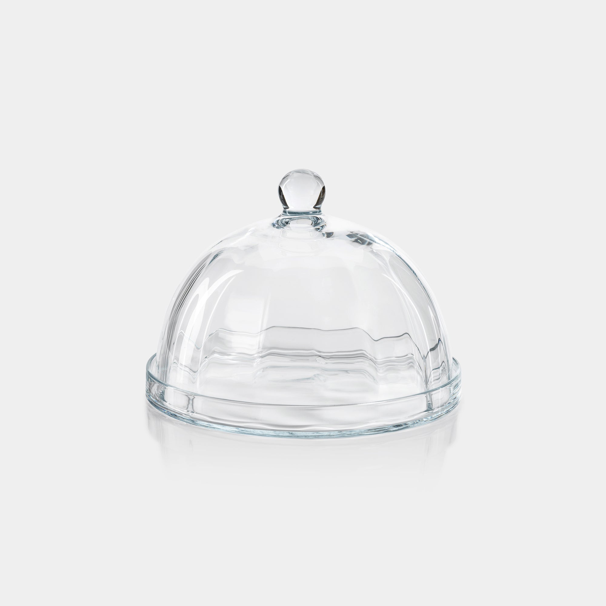 Image of Loulou Optic Pastry Glass Plate with Cloche