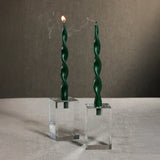 Lumière Twist Formal Candles- Set of 6 - 12 in, Alpine Green