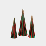 Holiday Tree Assortment - 3 Assorted Sizes - Green & Red - Set of 3