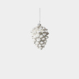 Matt Silver with Snow Glass Pine Cone Ornament - Set of 12