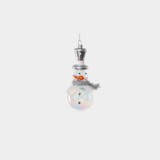 Snowman Wearing a Hat Luster Glass Ornament