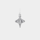 Silver Trimmed Artisan Blown Glass Finial Ornament - Set of 12