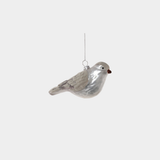 Silver & Gray Glass Bird Ornament - Set of 12