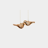 Small Bird Glass Ornament - 2 Assorted Pieces - Gold - Set of 12
