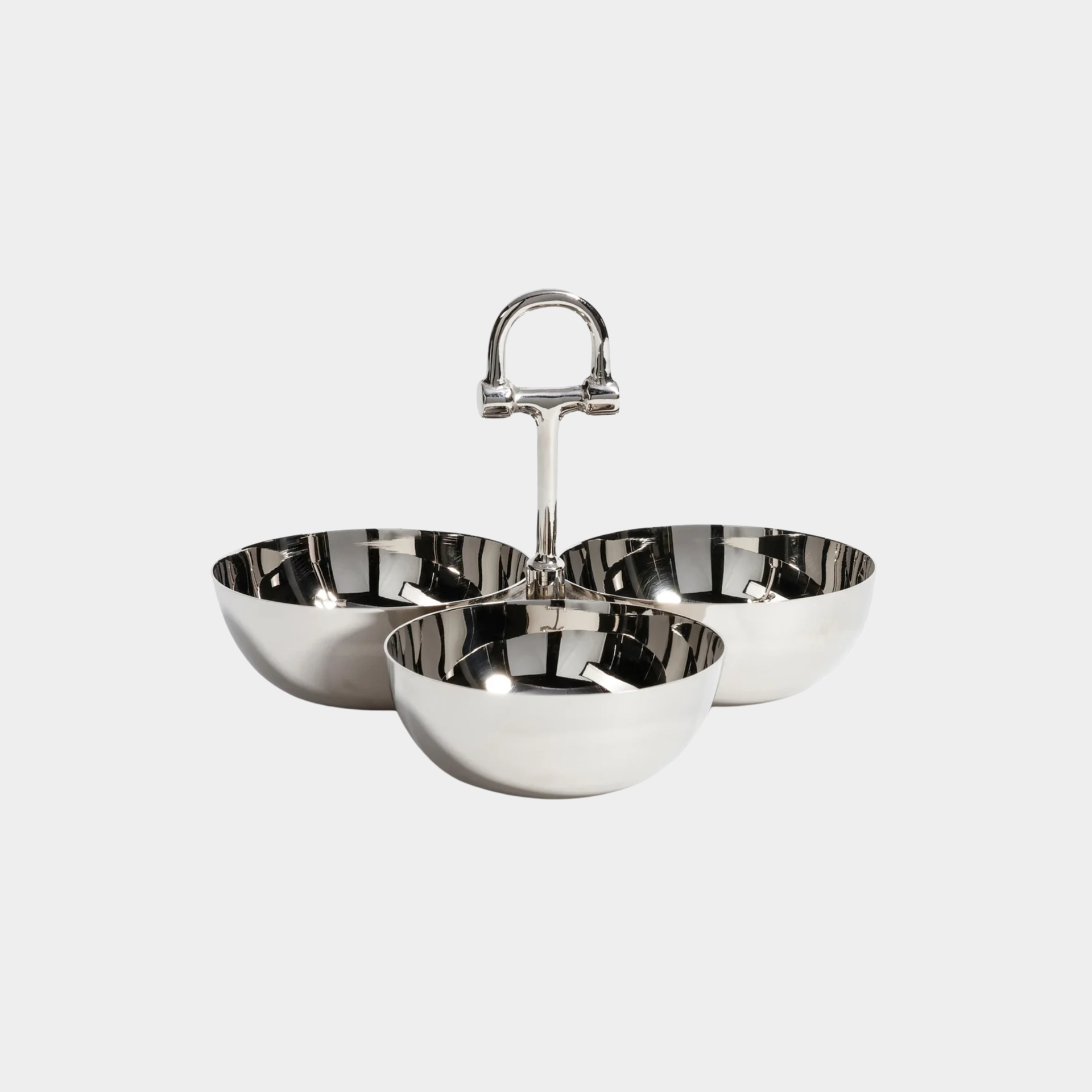 The Equestrian Trio Condiment Set, Polished Nickel