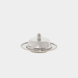 Parisian Butter Dish with Cover and Glass Insert in Nickel