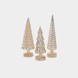 Jewel Twinkle Glass Tree - 3 Assorted Styles - Gold - Set of 3