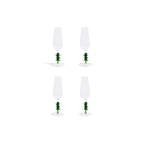 Treetop Cheers Glassware - Green - Champagne Flute - Set of 4