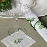 PRE-ORDER Botanica Glass Flower Napkin Rings (Set of 4 ) in Green