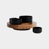 Lazy Susan with 4 Ceramic Bowls