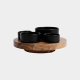 Lazy Susan with 4 Ceramic Bowls