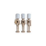 Resin Nutcrackers with White Fur Hats - Three Designs - Set of 3