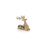 Golden Deer with Floral Wreath - Sitting
