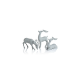 Decorative White Reindeer Assortment - Set of 3